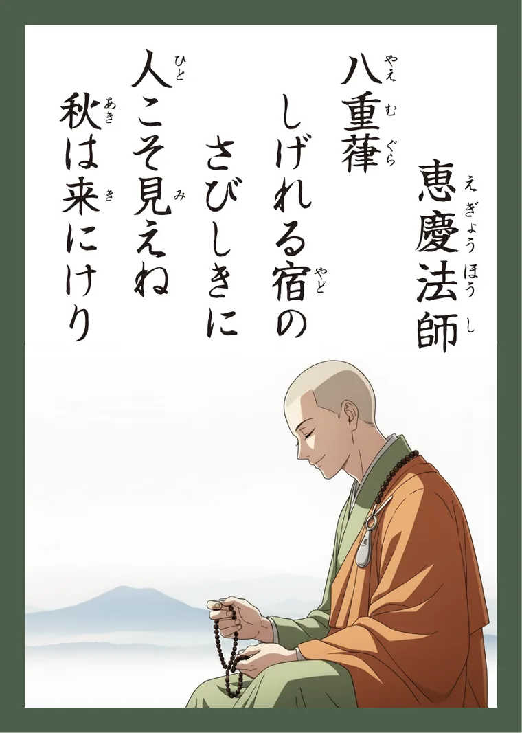 百人一首47番 恵慶法師 の読み札