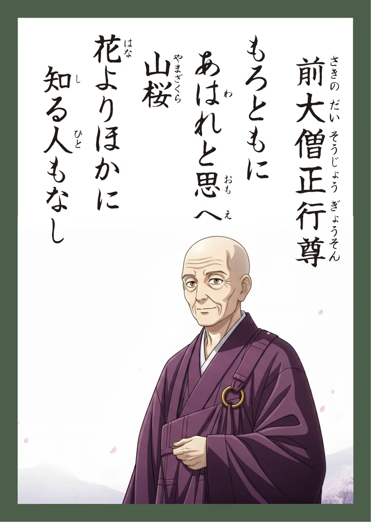 百人一首66番 前大僧正行尊 の読み札