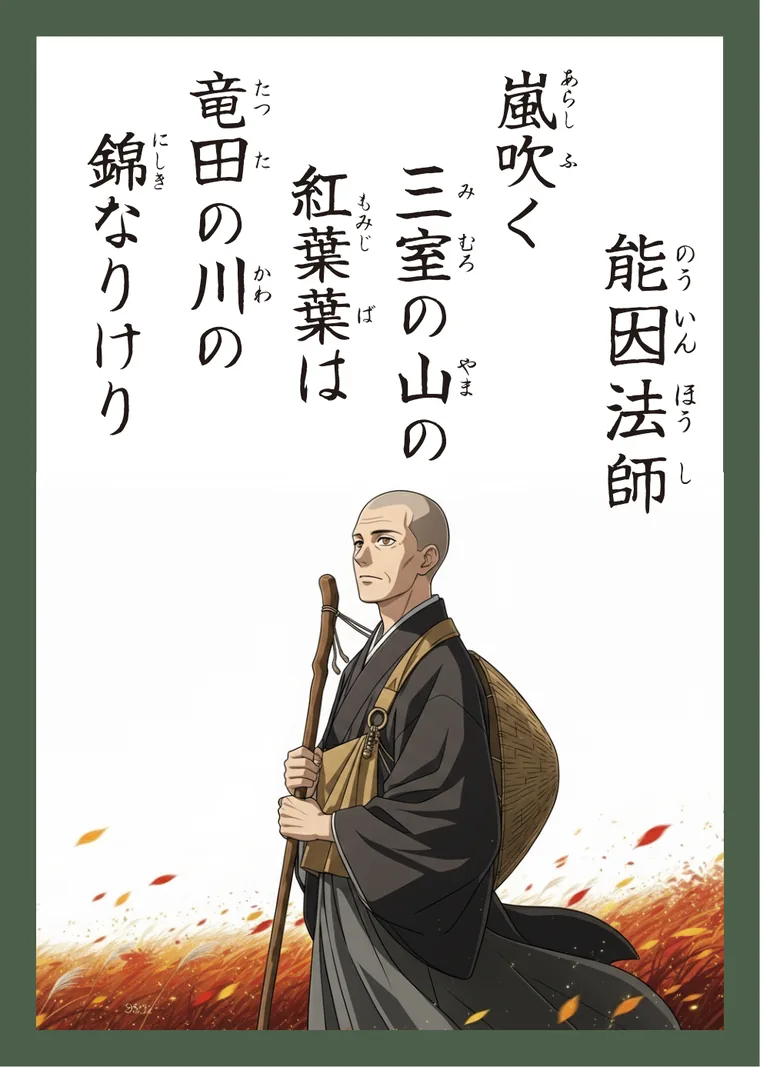 百人一首69番 能因法師 の読み札