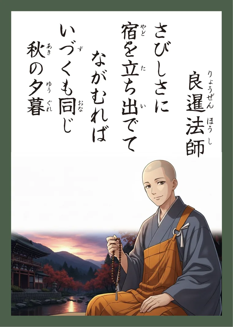 百人一首70番 良暹法師 の読み札